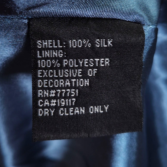 Vintage 90s Y2K Betsey Johnson Babydoll Dress Size XS/S Blue Silk Floral Print - Picture 12 of 14